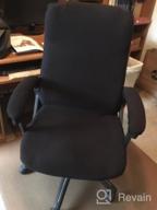 img 1 attached to Large Black Non-Slip Stretchable Chair Covers For Home Office, Executive And Gaming Chairs | H.VERSAILTEX review by Sharon Hartmann