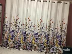 img 6 attached to Kotile Purple Floral Print Curtains - Grommet Top Room Darkening Thermal Insulated Living Room Drapes, 84 Inches Long (2 Panel Sets, 52 X84 Inch)