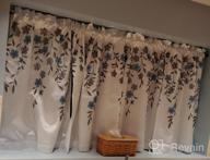 img 1 attached to Isabella Faux Silk Kitchen Tiers: Embroidered Flower Design, 2 Panels 30X36 Inches With 1.5 Inch Header, Ivory Purple - By DriftAway review by Victor Halla