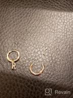 img 1 attached to 💍 S925 Sterling Silver Initial Earrings for Girls with Hypoallergenic Cubic Zirconia – Unique Gift Idea! review by Mary Crawford