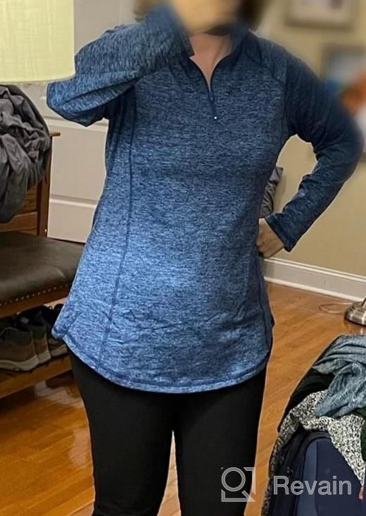 img 1 attached to Women'S Quarter Zip Running Pullover Jacket Long Sleeve Workout Top - Miusey (Prime) review by Joyce Keesling