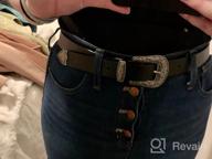 img 1 attached to SUOSDEY Fashion Leather Belts For Women With Vintage Metal Buckle Belt review by Emily Brown