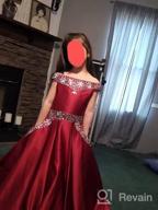 img 1 attached to Stunning Junguan Princess Birthday Burgundy Girls' Dresses: Trendy Shoulder Clothing review by Mike Stevenson