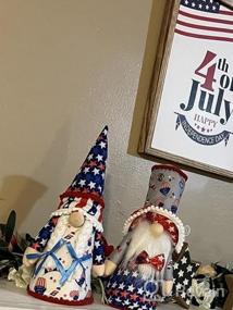 img 5 attached to Set Of 2 American Patriotic Gnome Decorations For 4Th Of July And Memorial Day - Handmade Plush Swedish Tomte Christmas Gnomes, Perfect Gifts For Women And Newly Naturalized US Citizens