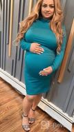img 1 attached to Yeshape Turtleneck & Long Sleeve Maternity Dress Side Ruched Maternity Dress For Daily Wear Baby Shower Maternity Photoshoot review by Mike Castro