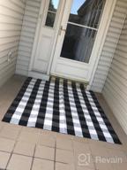 img 1 attached to Black & White Buffalo Checkered Cotton Rug - 2'X3' Plaid Front Porch Mat For Bathroom, Kitchen, And Home - Machine Washable Cotton Throw Rug With Woven Design By SHACOS review by Charles Parente