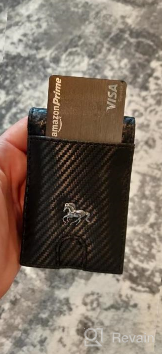 img 1 attached to RFID-Secured Black Leather Slim Money Clip Wallet With ID Holder For Men review by Matthew Coste