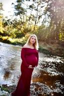 img 1 attached to Elegant Off-Shoulder Maternity Maxi Dress - Perfect For Photo Shoots | Molliya review by Kitty Alcide