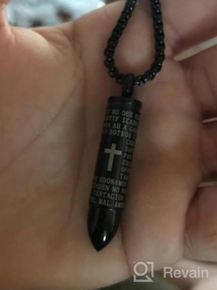 img 1 attached to 🙏 Lord's Prayer Pendant Spanish Version - UMtrade Memorial Ashes Necklace Bullet Cremation Urn Keepsake review by Maurice Vianes