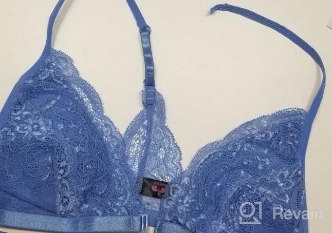 img 1 attached to Stylish And Comfortable: SHEKINI Women'S Embroidered Plunge Bralette With Front Closure review by Oscar Rhodes