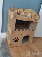 img 1 attached to Large Cat House For Cats & Kitties - Petique Feline Penthouse Three Level Cardboard Kitty House review by Mike Sevenfourgd