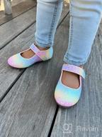 img 1 attached to 🌈 ADAMUMU Glitter Toddler Princess Colorful Flats for Girls' Shoes review by Luis Green