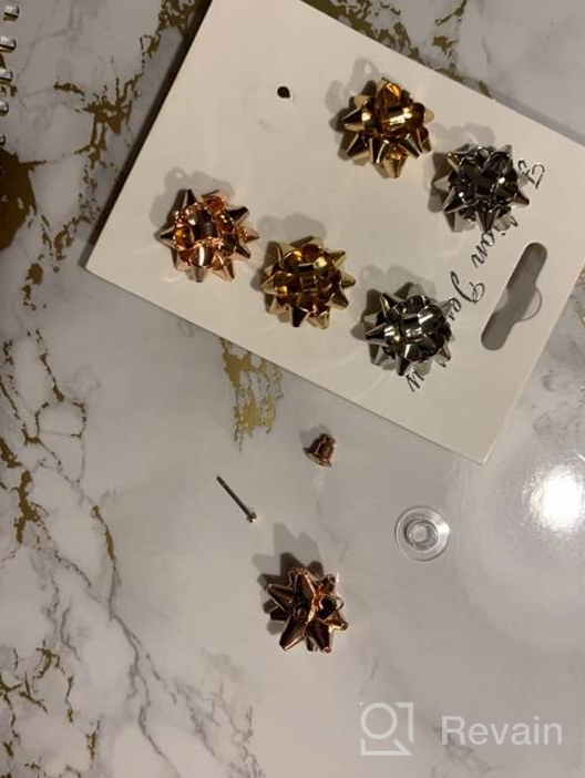 img 1 attached to 🎄 Get into the Holiday Spirit with Vogueknock Christmas Bow Earring Studs - Perfect Girls' Jewelry for the Festive Season! review by Hamilton Larcony