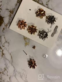 img 6 attached to 🎄 Get into the Holiday Spirit with Vogueknock Christmas Bow Earring Studs - Perfect Girls' Jewelry for the Festive Season!