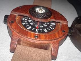 img 5 attached to Men'S Lightweight Handmade Wooden Watch - GORBEN Compass Turntable Quartz Sports Timepiece