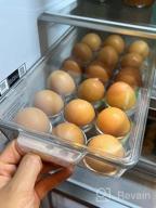 картинка 1 прикреплена к отзыву Прозрачный держатель для яиц в холодильнике на 18 яиц, контейнер для яиц Ambergron для холодильника, решение для хранения на кухне от Antoine Collins