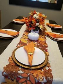 img 6 attached to Украсьте свой осенний декор набором Simhomsen из 4 вышитых листьев, подносами для стола - идеальное дополнение к празднованию Дня Благодарения и осеннего урожая!