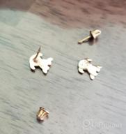 img 1 attached to Baby Girls 14k Gold Plated CZ Puppy Screwback Earrings | Silver Post review by Betsy Mitchell