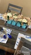 img 1 attached to Rustic Farmhouse Table Centerpiece Set With Artificial Flowers - HOMKO Mason Jar Decor For Flatware Organizer, Flower Arrangement & Garden Wedding (White, Large) review by Patrick Myers