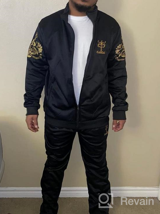 img 1 attached to Upgrade Your Workout Gear With PASOK Men'S Casual Tracksuit: Top-Quality Full-Zip Athletic Jacket And Pants Set review by Blake Pudic