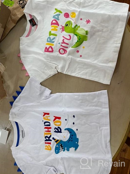 img 1 attached to 🦖 Dinosaur Birthday T Shirt Custom Printed Girls' Apparel review by Mariah Garrett