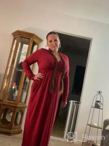 img 7 attached to Макси-платье больших размеров с длинными рукавами и карманами - идеальное повседневное вечернее платье для женщин!