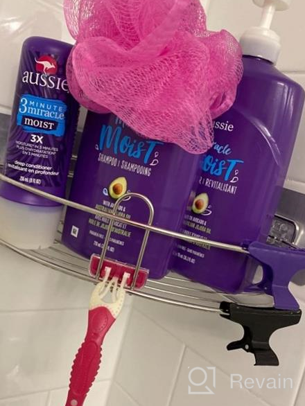 img 1 attached to Rustproof Hanging Shower Caddy With Hooks For Shampoo, Razor And Soap - Waterproof And Anti-Swing Overhead Bathroom Shower Organizer By Hoomtaook review by Kyle Ziegler