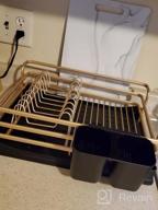 img 1 attached to Rust-Proof Aluminum Dish Drying Rack With Drainboard, Removable Cutlery Holder And Drain Strainers For Kitchen Counter - HOWDIA review by Tom Oberhue