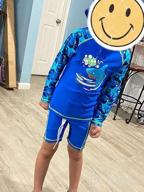 img 1 attached to TFJH E Kids Boys Long Sleeve Two Piece Swimsuit - UPF 50+ UV Swimwear for Sun Protection review by Vinny Howard