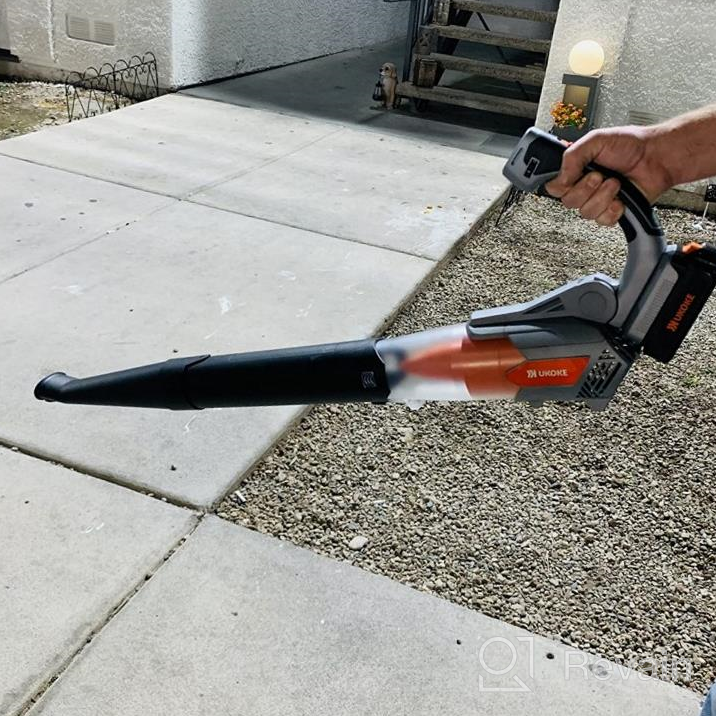img 1 attached to Power Up Your Outdoor Cleaning With Ukoke U03LB Cordless Electric Leaf Blower: 20V 2A Battery & Charger Included review by Angela Rodriguez