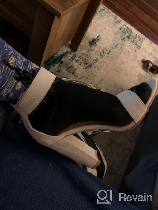 img 1 attached to Stylish Chunky Heel Sandals For Women: Open Toe, Ankle Strap & Buckle Detail - Perfect For Casual Parties And Dressy Occasions! review by Aries Reed