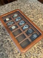 img 1 attached to ROTHWELL 12 Slot Leather Watch Box - Luxury Watch Case Display Organizer, Microsuede Liner, Locking Mens Jewelry Watches Holder, Men'S Storage Boxes Holder Large Glass Top (Tan/Brown) review by Justin Abrams