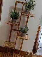 img 1 attached to 🌿 Bamboo 5-Tier Potted Plant Stand Rack - Multiple Flower Pot Holder Shelf - Indoor Outdoor Planter Display Shelving Unit for Patio, Garden, Corner, Balcony, Living Room review by Gordie Johnson