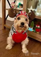 img 1 attached to KYEESE Christmas Dog Sweater Hoodie Reindeer Red Dogs Knitwear Pullover Pet Sweater With Leash Hole Ugly Christmas Dog Sweater For Small Dogs review by Lee Wilson
