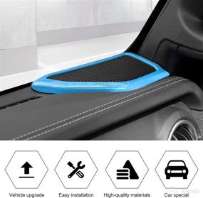 img 2 attached to 🔹 Enhance Your Jeep Wrangler JL JLU & Gladiator JT 2018-2022 Interior with RT-TCZ A-Pillar Speaker Trim Cover Ring Decoration (Light Blue)