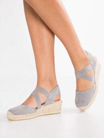 img 2 attached to Womens Closed Toe Platform Wedge Sandals With Elastic Straps And Mid Heel In Espadrille Style By Syktkmx