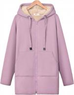 warm and cozy: gihuo women's sherpa lined winter coat with hood and long sweatshirt design logo