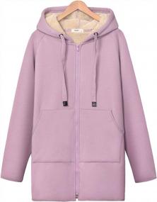img 4 attached to Warm And Cozy: Gihuo Women'S Sherpa Lined Winter Coat With Hood And Long Sweatshirt Design