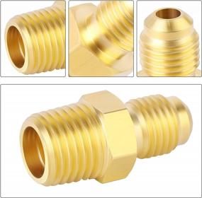 img 2 attached to GASHER 5PCS Brass Tube Fitting Set: 1/2 Inch Flare X 3/8 Inch Male Pipe Half-Union