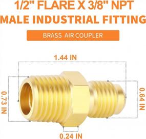 img 1 attached to GASHER 5PCS Brass Tube Fitting Set: 1/2 Inch Flare X 3/8 Inch Male Pipe Half-Union