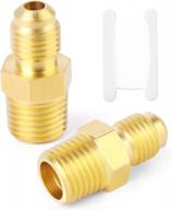 gasher 5pcs brass tube fitting set: 1/2 inch flare x 3/8 inch male pipe half-union logo