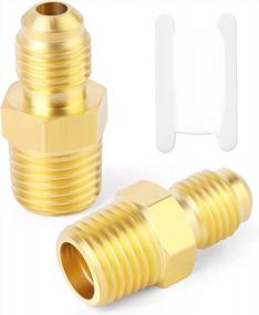 img 4 attached to GASHER 5PCS Brass Tube Fitting Set: 1/2 Inch Flare X 3/8 Inch Male Pipe Half-Union