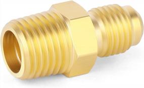 img 3 attached to GASHER 5PCS Brass Tube Fitting Set: 1/2 Inch Flare X 3/8 Inch Male Pipe Half-Union