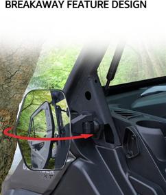 img 3 attached to 🔍 Can-Am Defender Side View Mirrors, A & UTV PRO Adjustable Break Away Rear View Mirrors, Black Convex Rearview Mirrors for Can-Am Defender Defender MAX 2016-2021, Replacing OEM #715002459