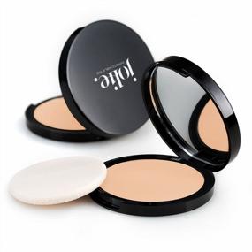 img 1 attached to Jolie Dual-Activ Matte Finish Pressed Powder Foundation (Light Beige)