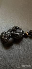 img 5 attached to Exquisite Handmade Natural Black Obsidian Gem Buddha Head Lion Dragon Turtle Pendant Necklace: Perfect Amulet for Men and Women