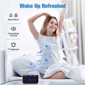 img 2 attached to REACHER R4 Alarm Clock and Nature Sound Machine - Small Dual Alarm with 7 Ringtones, 12 Soothing Natural Sounds, Sleep Timer, Adjustable Volume, Dimmable LED Digits - Ideal for Bedroom, Adults, and Travel