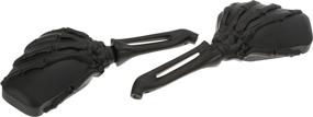 img 3 attached to Kuryakyn 1758 Motorcycle Handlebar Accessory: Black Skeleton Hand Rear View Side Mirrors with Black Stems & Heads - Set of 2