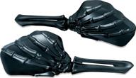 kuryakyn 1758 motorcycle handlebar accessory: black skeleton hand rear view side mirrors with black stems & heads - set of 2 логотип