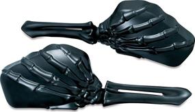 img 4 attached to Kuryakyn 1758 Motorcycle Handlebar Accessory: Black Skeleton Hand Rear View Side Mirrors with Black Stems & Heads - Set of 2